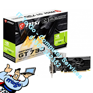 MSI NVIDIA GEFORCE GT 710, 2GB GDDR3, Low Profile, VGA, HDMI, DVI, Graphics Card (Copy)