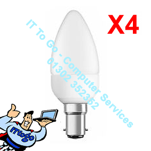 4x Pifco B22 Candle Led 425 Lumen Bulbs - IT To Go - Computer Services