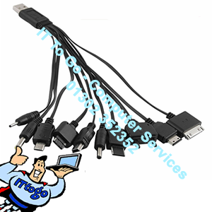 10 in 1 USB - Universal Multi Charger Cable Phone, Tablets, Music, PSP, Adapter