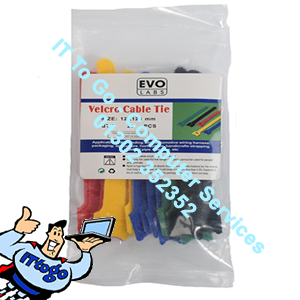 Evo Labs Multicolour Velcro Cable Ties 125 x 12mm 20 Pack
