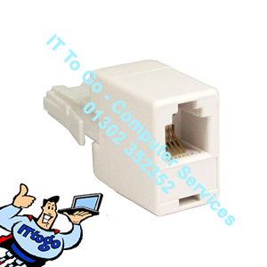 BT Phone Line Male (M) - ADSL Female (F) Adapter (Black)