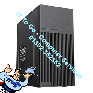 CiT Mentor Micro-ATX Office Business PC Case With USB Type C & 80mm Black Rear Fan Included