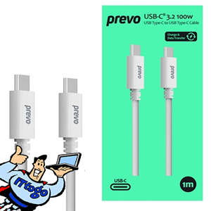 Prevo 1m USB 3.2 100w C to C Cable Boxed