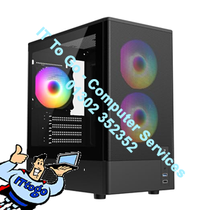 CiT F3 Black Gaming PC Case – Micro-ATX Computer Case with Mesh Front & Tempered Glass Side Panels Case