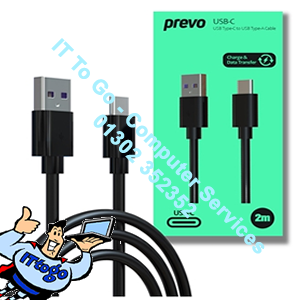 Prevo 2m USB 3.2 60w USB A to USB C Cable Boxed