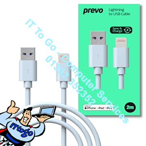Prevo 2m USB 2.1 480mbps USB A to Lightning Cable Boxed