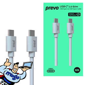 Prevo 1m USB 3.2 60w C to C Cable Boxed