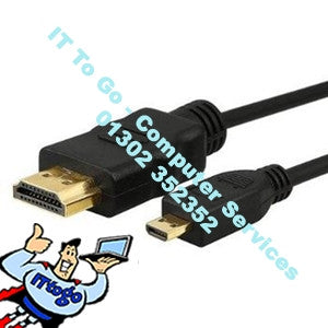 Standard 2m HDMI D Male - HDMI A Male Cable - IT To Go - Computer Services