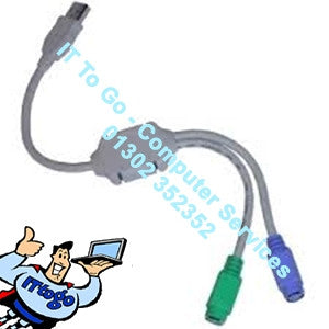 Vcom 0.2m USB - 2x PS2 Cable - IT To Go - Computer Services