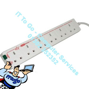 6 Socket 1m Surge Mains Extension Socket (Switched) - IT To Go - Computer Services