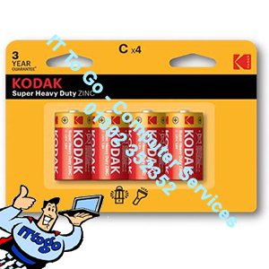 4x Kodak Super Heavy Zinc C Batteries 3 Year Guarantee