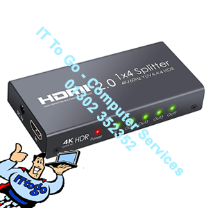 Neoteck HDMI 2.0 Splitter 4 Way 4K@60Hz YUV 4:4:4 and HDR Smart Splitter Box 1 in 4 out HDMI Distribution Amplifier Switcher for Xbox One X PS4 Pro Sk