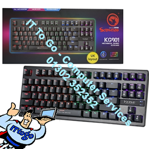 Marvo Scorpion KG901 RGB LED Compact Gaming Keyboard with Mechanical Blue Switches