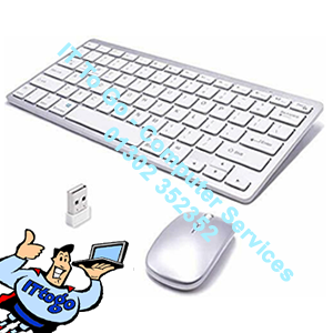 Wireless Keyboard and Cordless Mouse set 2.4G Silver Latptop