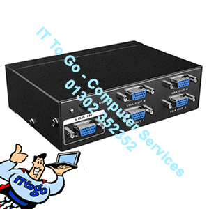 4 port Video VGA Splitter 1 in 4 out, Multiple Monitors Share One Computer (1 in 4 Out) Support Full HD 1080p, 350 MHz Bandwidth