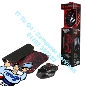 Marvo Scorpion M315 USB 7 Colour LED Black Gaming Mouse with G1 Small Gaming Mouse Pad Gaming Combo