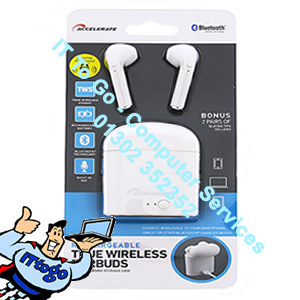 Rechargeable Bluetooth True Wireless Ear Buds (White)