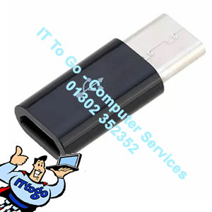 USB Type C Male (M) - USB Micro B Female (F) USB Coupler (Black)