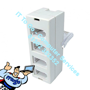 BT Telephone Adapter 1 Socket Male (M) - 4x Socket Female (F)