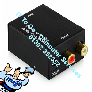Toslink Optical Female (F) - Analogue Coaxial Optical LR RCA Male (M) Audio Adapter