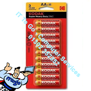 11x Kodak Super Heavy Zinc AA Batteries 3 Year Guarantee