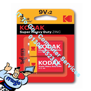 1x Kodak Super Heavy Zinc 9v Batteries 10 Year Guarantee