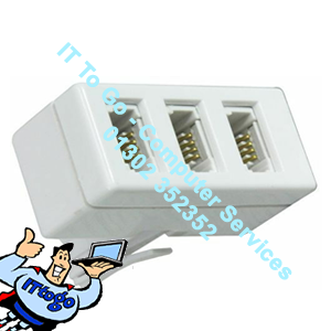 BT Telephone Adapter 1 Socket Male (M) - 3x Socket Female (F)