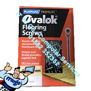 Plasplugs Premium Ovalok Flooring Screws 4.5 x 55mm 200 Pack