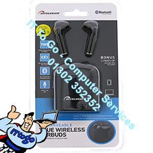 Rechargeable Bluetooth True Wireless Ear Buds (Black)