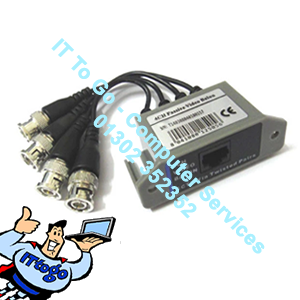 4CH Video CCTV Balun Twisted Pair RJ45 to 4x BNC Adapter