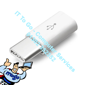 USB Type C Male (M) - USB Micro B Female (F) USB Coupler (White)