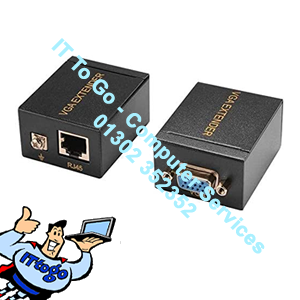 VGA Extenders,60m VGA Transmitter + Receiver Over Cat5e Cat6 Ethernet Cable 1080P Audio Support (Sender+Receiver)
